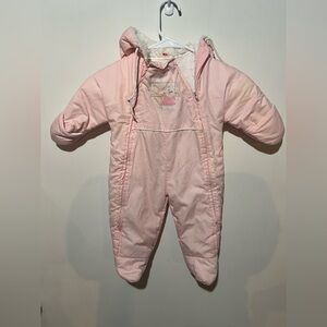 Tidykins - Vintage Pink Hooded Bunting Snowsuit